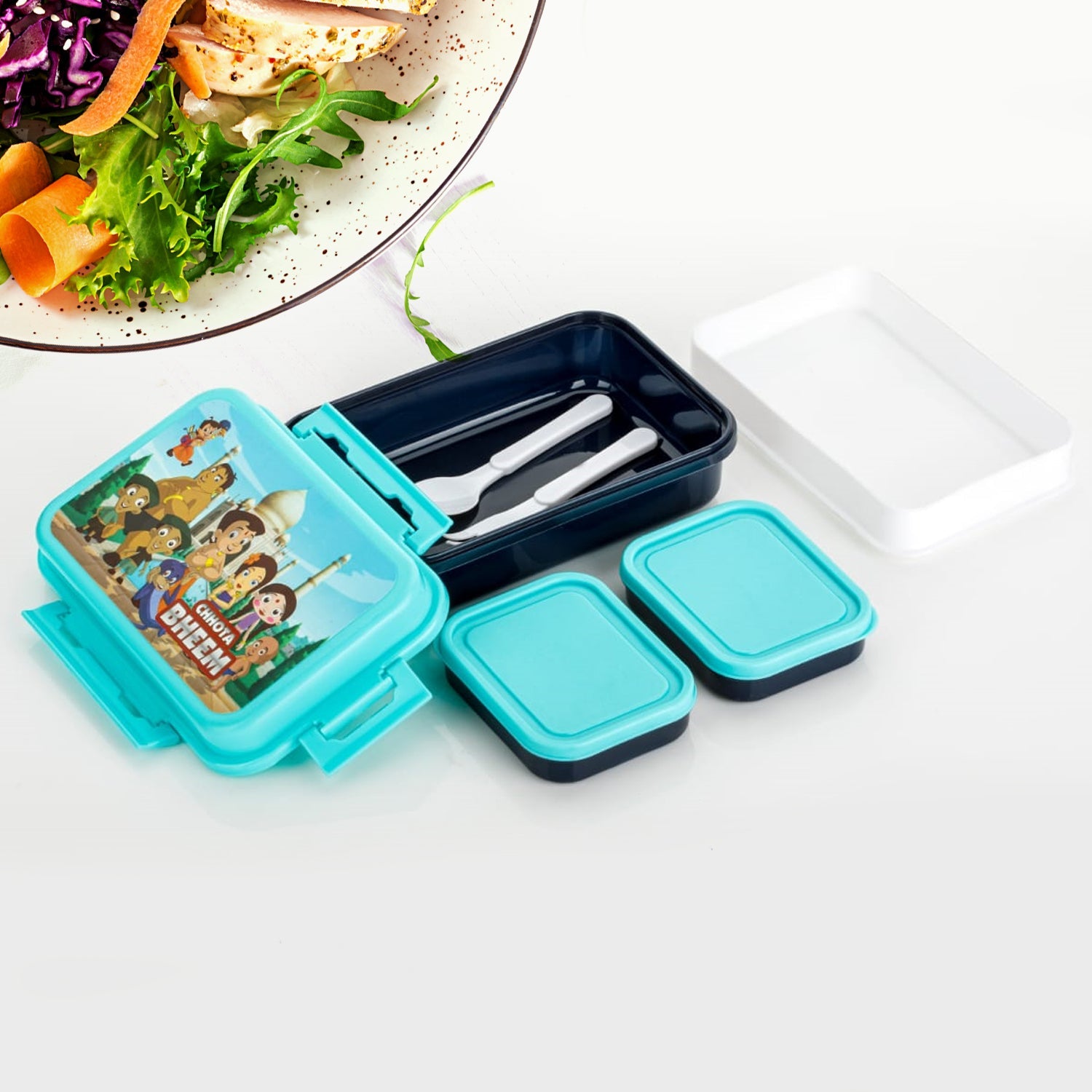 5238 Kids Lunch Box & Air Tight-BPA Free-Inter Lock with 4 Compartment Insulated Lunch Box Plastic Tiffin Box for Boys, Girls & School DeoDap 5238 Kids Lunch Box & Air Tight-BPA Free-Inter Lock with 4 Compartment Insulated Lunch Box Plastic Tiffin Box for Boys, Girls & School DeoDap